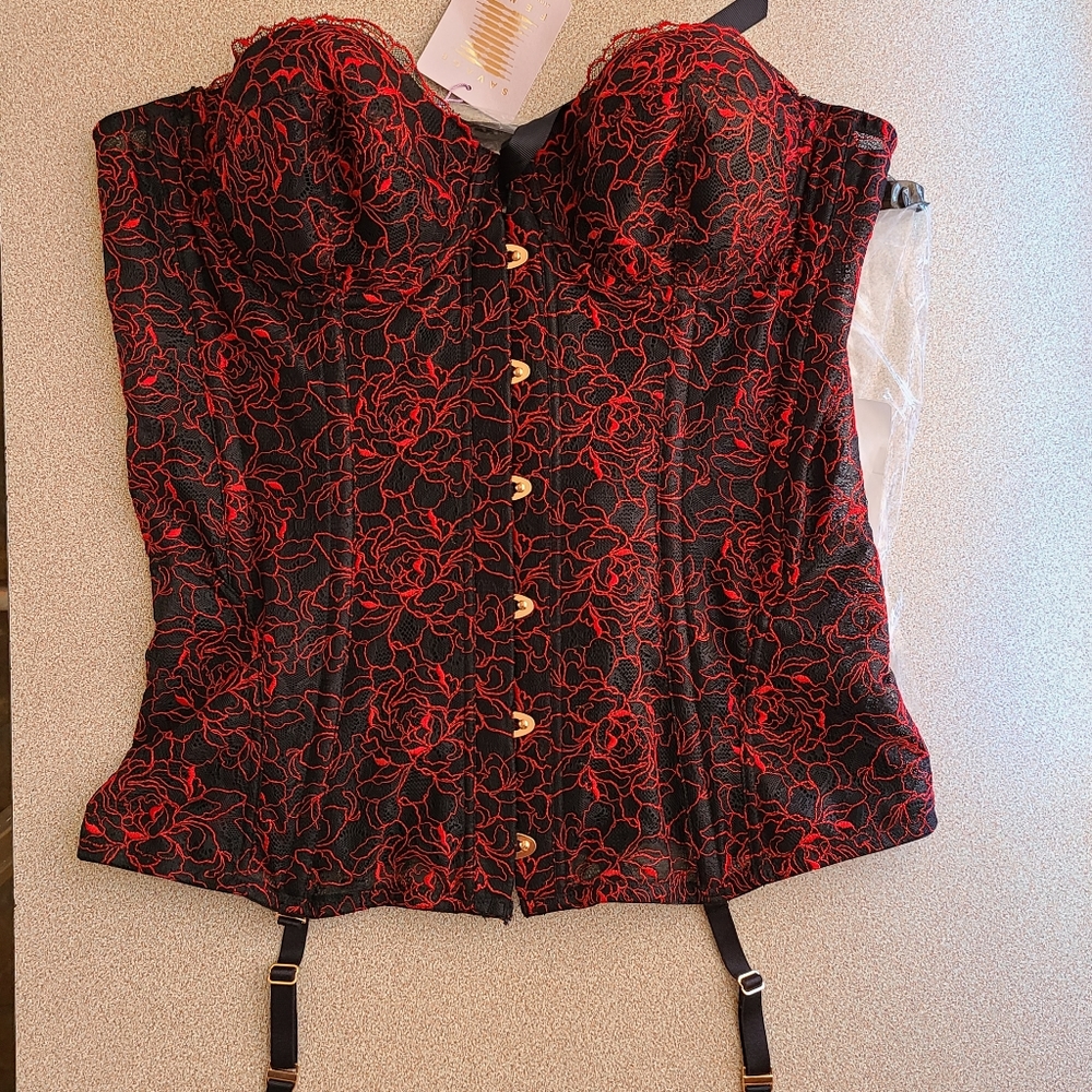 Savage X Fenty Embroidered Lace Corset (SEALED)